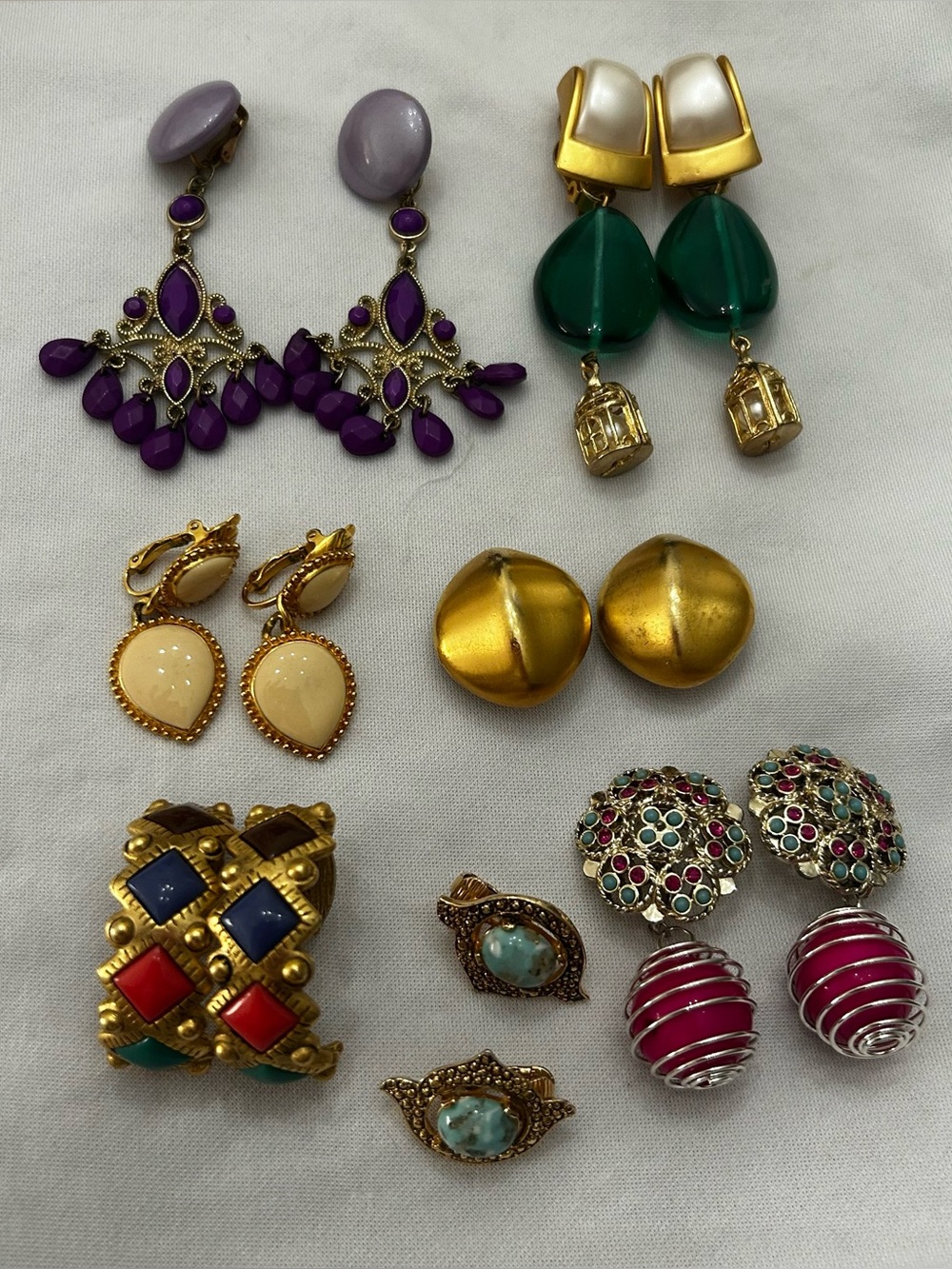 Vintage Bundle Inspired Earrings 2 Pairs Signed